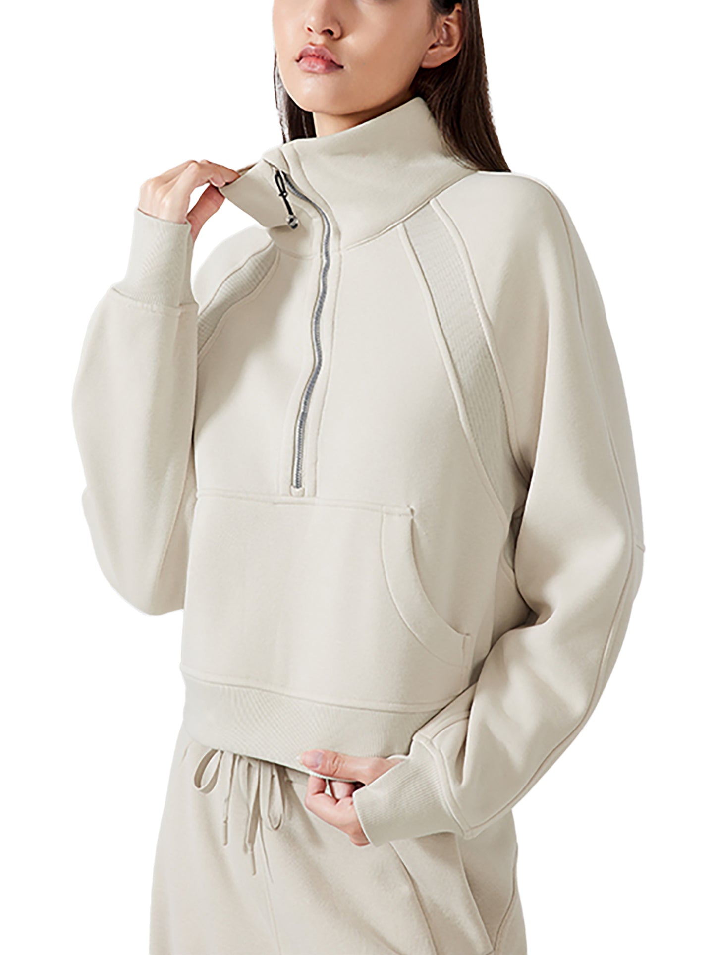 G7 Women's Cropped Half-Zip Sweatshirt